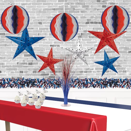 Beistle 12" Red, White & Blue Tissue Balls, 2ct.